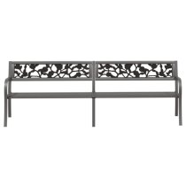 Inaya 246cm Rose Design Steel Garden Seating Bench In Grey