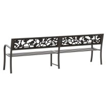 Inaya 246cm Rose Design Steel Garden Seating Bench In Grey