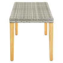 Naomi 80cm Grey Poly Rattan Garden Bench With Wooden Legs