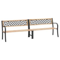 Siya 238cm Wooden Garden Bench With Steel Frame In Black