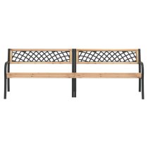 Siya 238cm Wooden Garden Bench With Steel Frame In Black