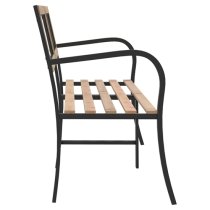 Siya 238cm Wooden Garden Bench With Steel Frame In Black