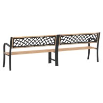 Siya 238cm Wooden Garden Bench With Steel Frame In Black