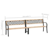 Siya 238cm Wooden Garden Bench With Steel Frame In Black