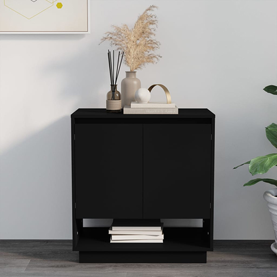 Hestia Wooden Sideboard With 2 Doors In Black