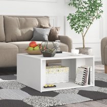 Leonia Square Wooden Coffee Tables In White