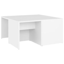 Leonia Square Wooden Coffee Tables In White