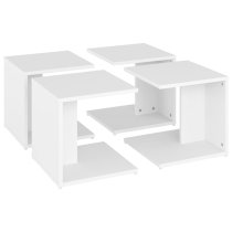 Leonia Square Wooden Coffee Tables In White