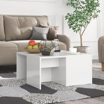 Leonia Square High Gloss Coffee Tables In White