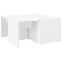 Leonia Square High Gloss Coffee Tables In White