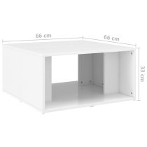 Leonia Square High Gloss Coffee Tables In White