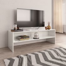 Orya High Gloss TV Stand With Undershelf In White