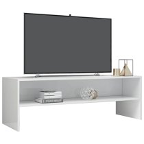 Orya High Gloss TV Stand With Undershelf In White