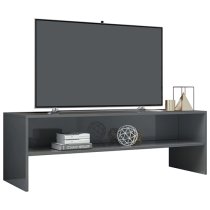 Orya High Gloss TV Stand With Undershelf In Grey