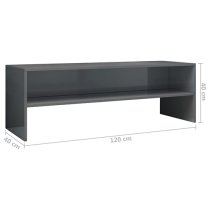 Orya High Gloss TV Stand With Undershelf In Grey