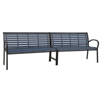 Dira Twin WPC Garden Seating Bench With Steel Frame In Black