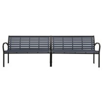 Dira Twin WPC Garden Seating Bench With Steel Frame In Black