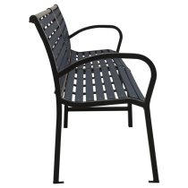 Dira Twin WPC Garden Seating Bench With Steel Frame In Black