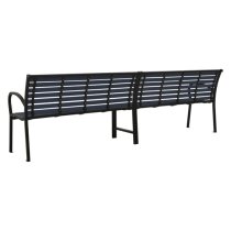 Dira Twin WPC Garden Seating Bench With Steel Frame In Black