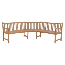 Aarna Wooden Corner Garden Seating Bench In Natural