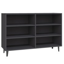 Pilvi Wooden Bookcase With 6 Shelves In Grey