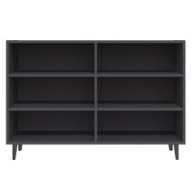 Pilvi Wooden Bookcase With 6 Shelves In Grey