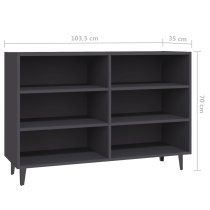 Pilvi Wooden Bookcase With 6 Shelves In Grey