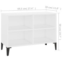 Pilvi Wooden TV Stand In White With Metal Legs