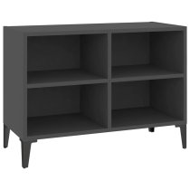 Pilvi Wooden TV Stand In Grey With Metal Legs