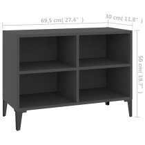 Pilvi Wooden TV Stand In Grey With Metal Legs