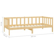 Umeko Solid Pinewood Single Day Bed In Natural