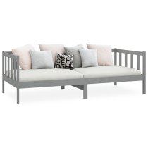 Umeko Solid Pinewood Single Day Bed In Grey