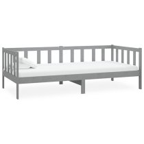 Umeko Solid Pinewood Single Day Bed In Grey