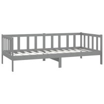 Umeko Solid Pinewood Single Day Bed In Grey