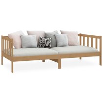 Umeko Solid Pinewood Single Day Bed In Honey Brown