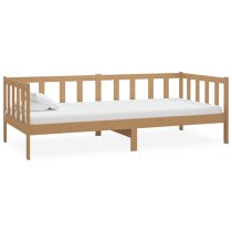 Umeko Solid Pinewood Single Day Bed In Honey Brown