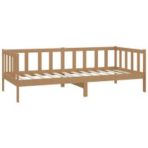 Umeko Solid Pinewood Single Day Bed In Honey Brown