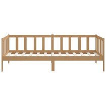 Umeko Solid Pinewood Single Day Bed In Honey Brown