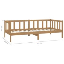 Umeko Solid Pinewood Single Day Bed In Honey Brown