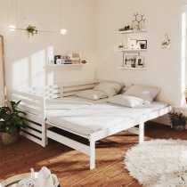 Veras Solid Pinewood Pull-Out Single Day Bed In White