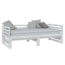 Veras Solid Pinewood Pull-Out Single Day Bed In White