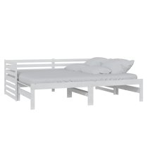 Veras Solid Pinewood Pull-Out Single Day Bed In White