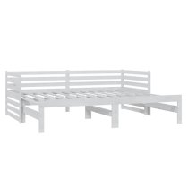 Veras Solid Pinewood Pull-Out Single Day Bed In White