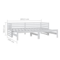 Veras Solid Pinewood Pull-Out Single Day Bed In White