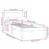 Phyre Solid Pinewood Small Single Bed In Natural