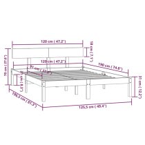 Phyre Solid Pinewood Small Double Bed In Natural