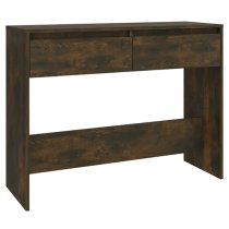 Olenna Wooden Console Table With 2 Drawers In Smoked Oak