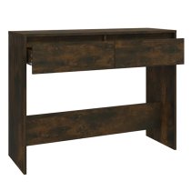 Olenna Wooden Console Table With 2 Drawers In Smoked Oak