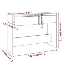 Olenna Wooden Console Table With 2 Drawers In Smoked Oak