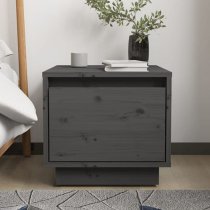 Dawes Solid Pinewood Bedside Cabinet With 1 Drawer In Grey